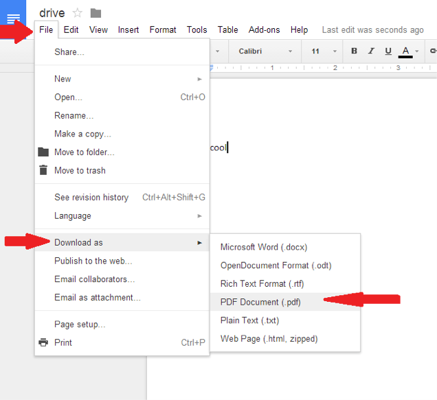how to download google docs pdf