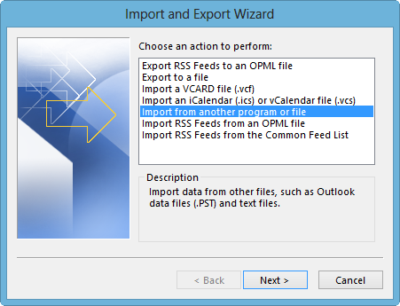 import eml file to outlook