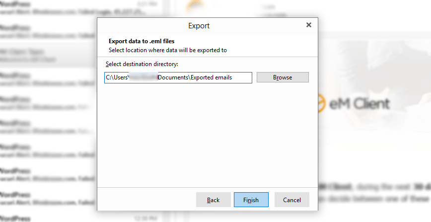 save exported data
