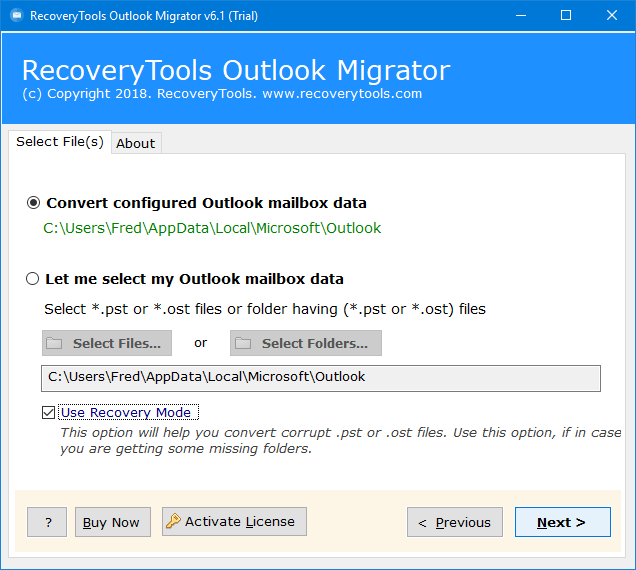 load outlook files