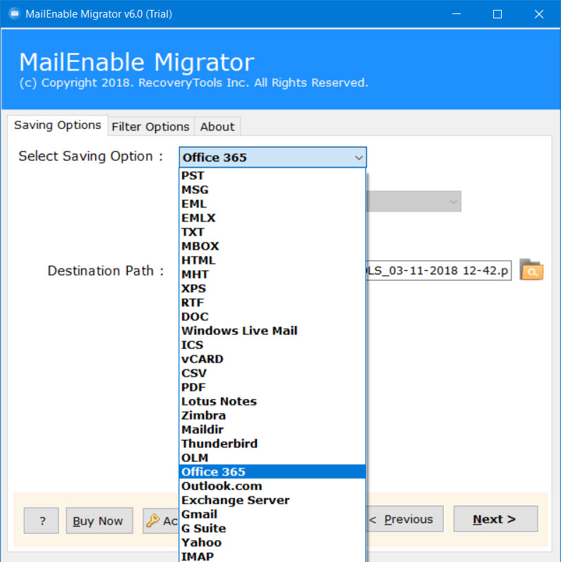 migrate from mailenable to office 365