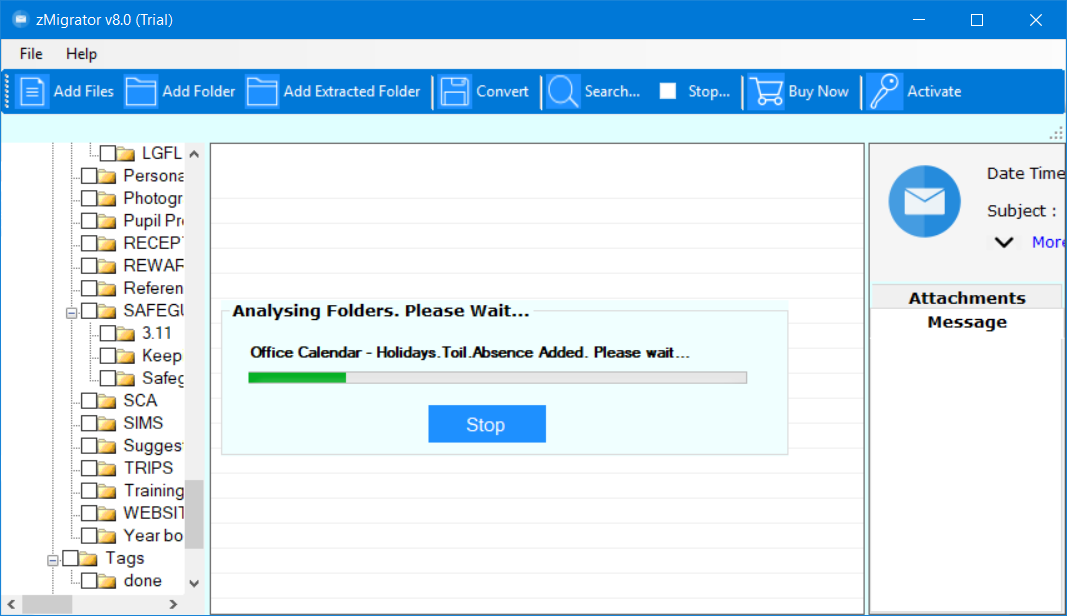wie man zimbra mailbox zu exchange exportiert