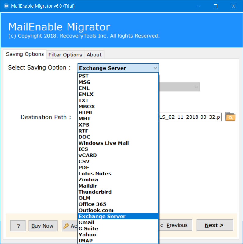 mailenable to exchange migration