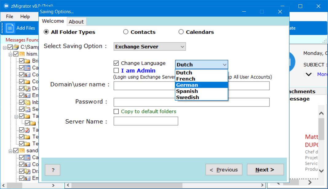 von zimbra zu exchange server