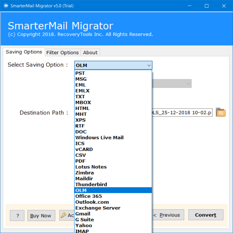 smartermail to olm