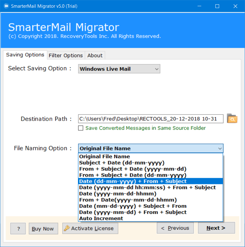 migrate smartermail to windows live mail