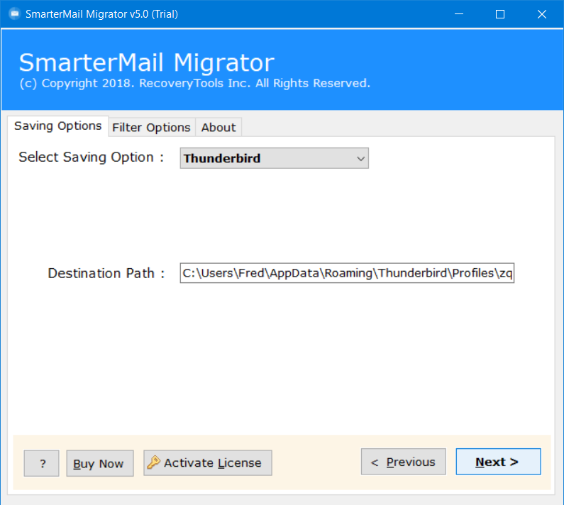 export smartermail to Thunderbird