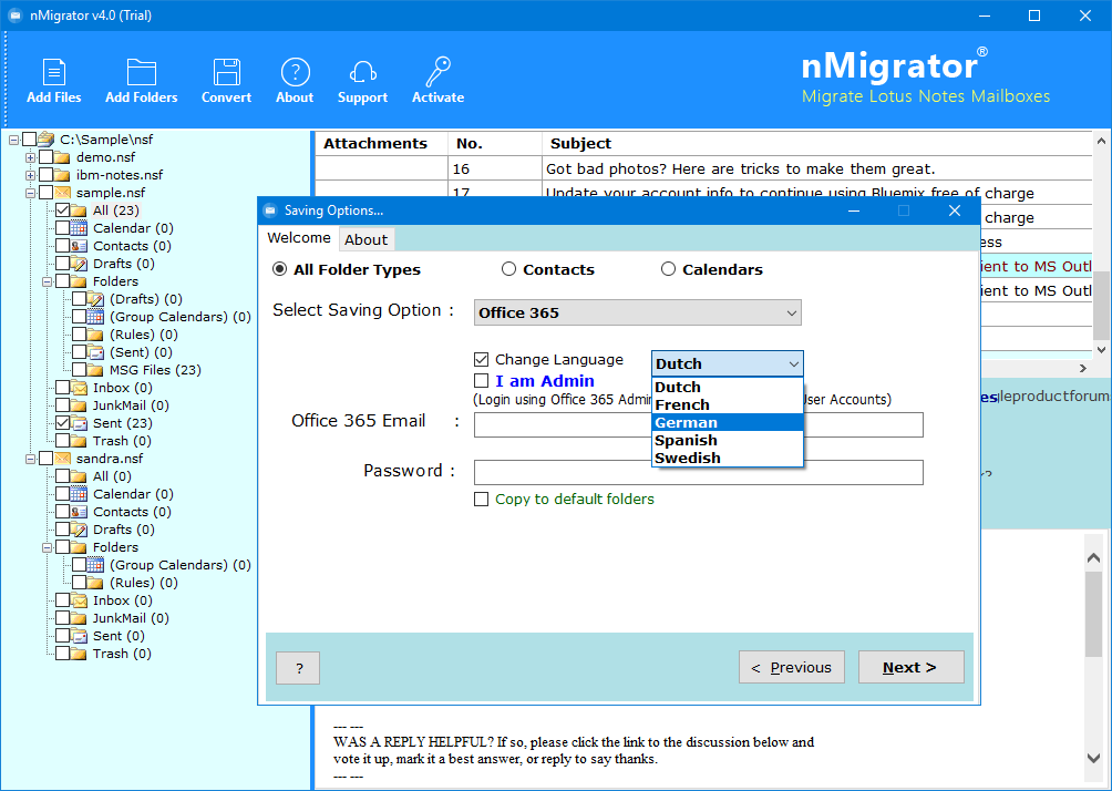 migrate data to office 365