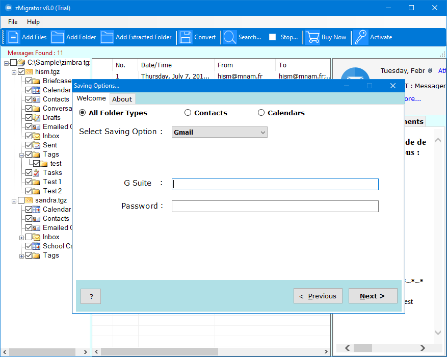 Zimbra to g suite migration