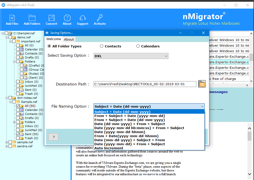 lotus notes to dxl