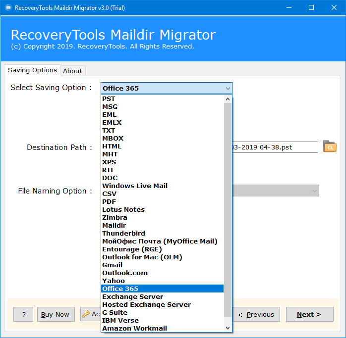 migrate dovecot to office 365