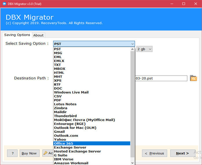 migrate outlook express dbx to office 365