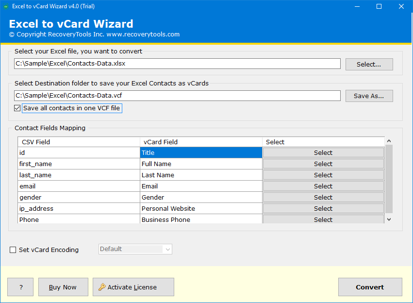 excel contacts to icloud