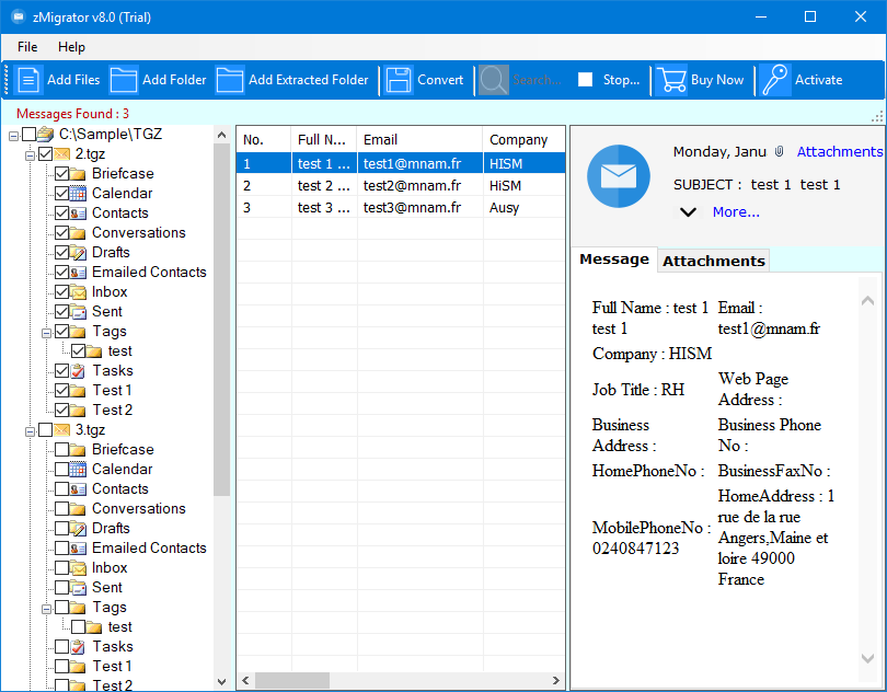 zimbra to vcard export