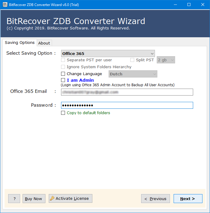 zdb to exchange server