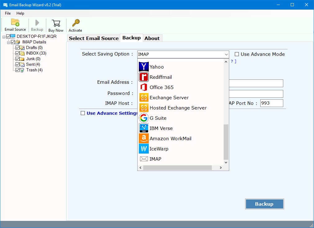 inmotion to exchange server