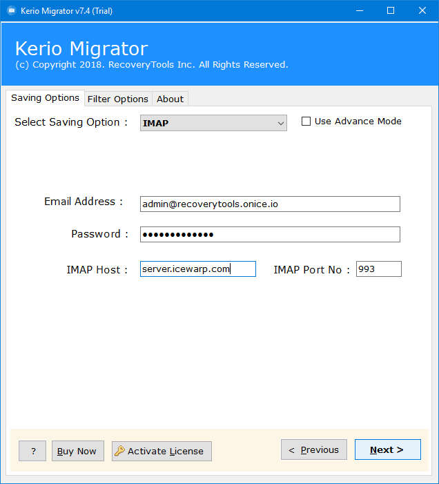 kerio connect to icewarp