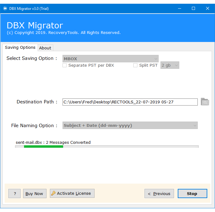 how to convert dbx to mbox