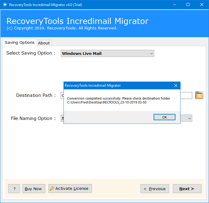 import incredimail to windows live mail