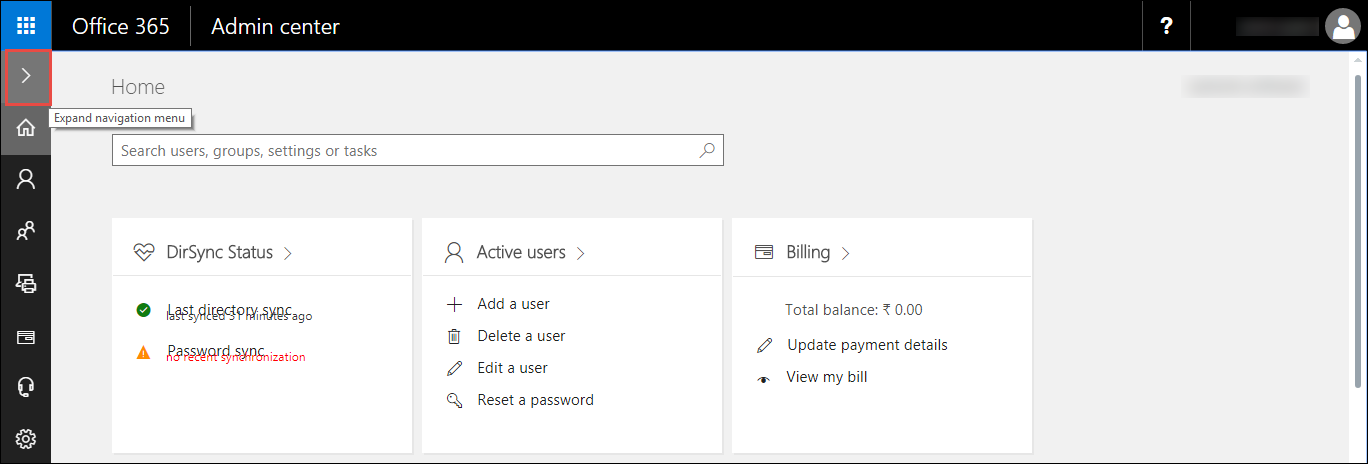 Sign in into Exchange admin portal
