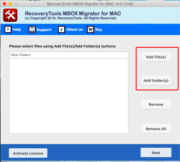 start recoverytools to export apple mail to pdf