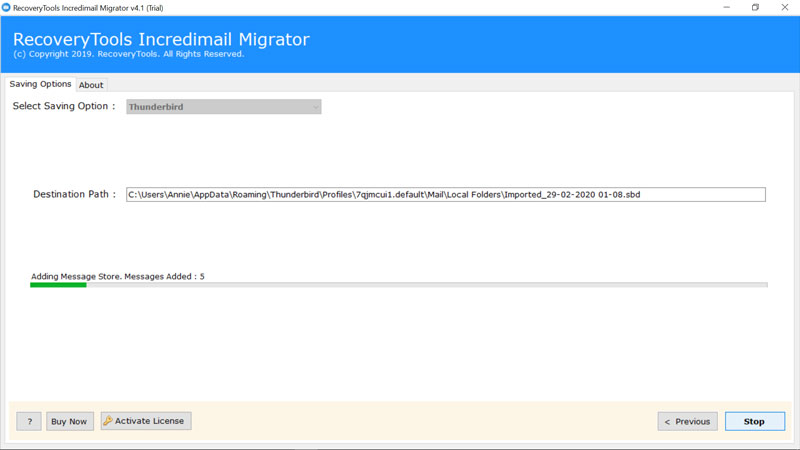 incredimail data conversion process