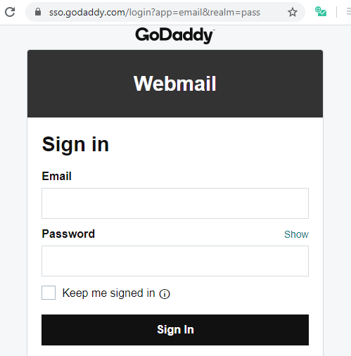 godaddy email access in gmail