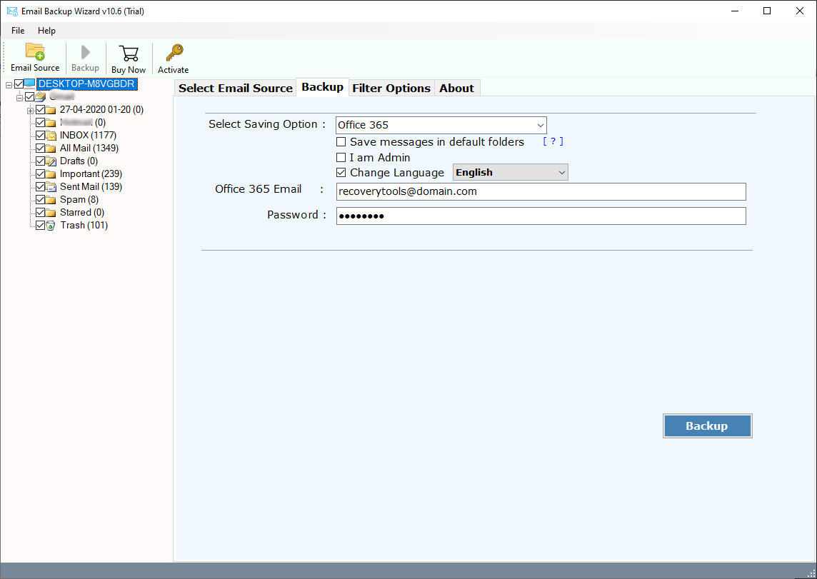 Office 365 account credentials