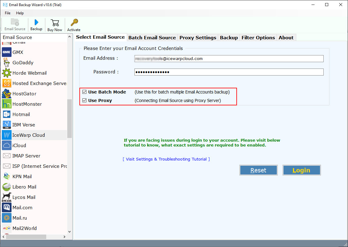 batch mode option