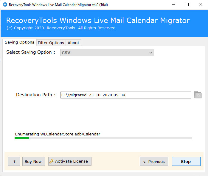 export windows live calendar