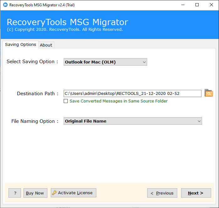 Save to a location and then import MSG to Outlook for Mac