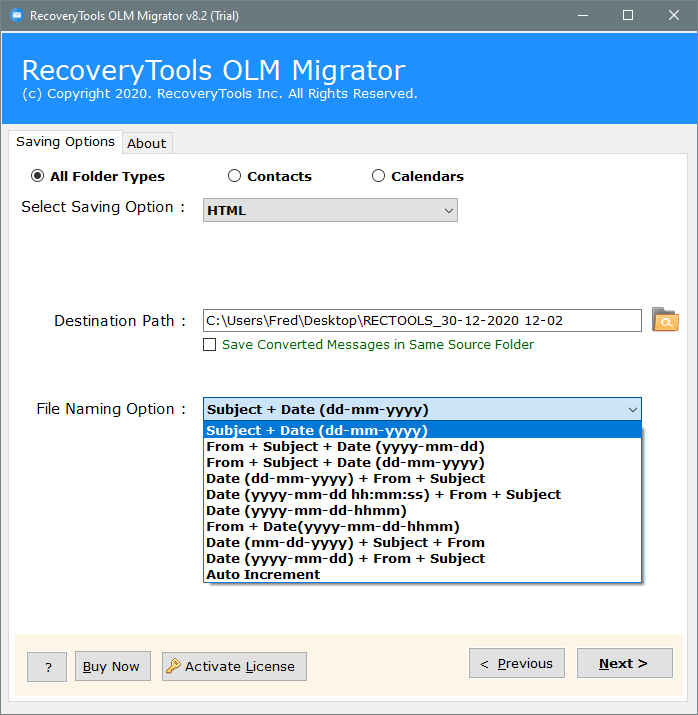 mac olm to html file