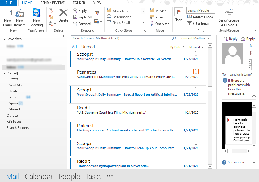 outlook attachments open