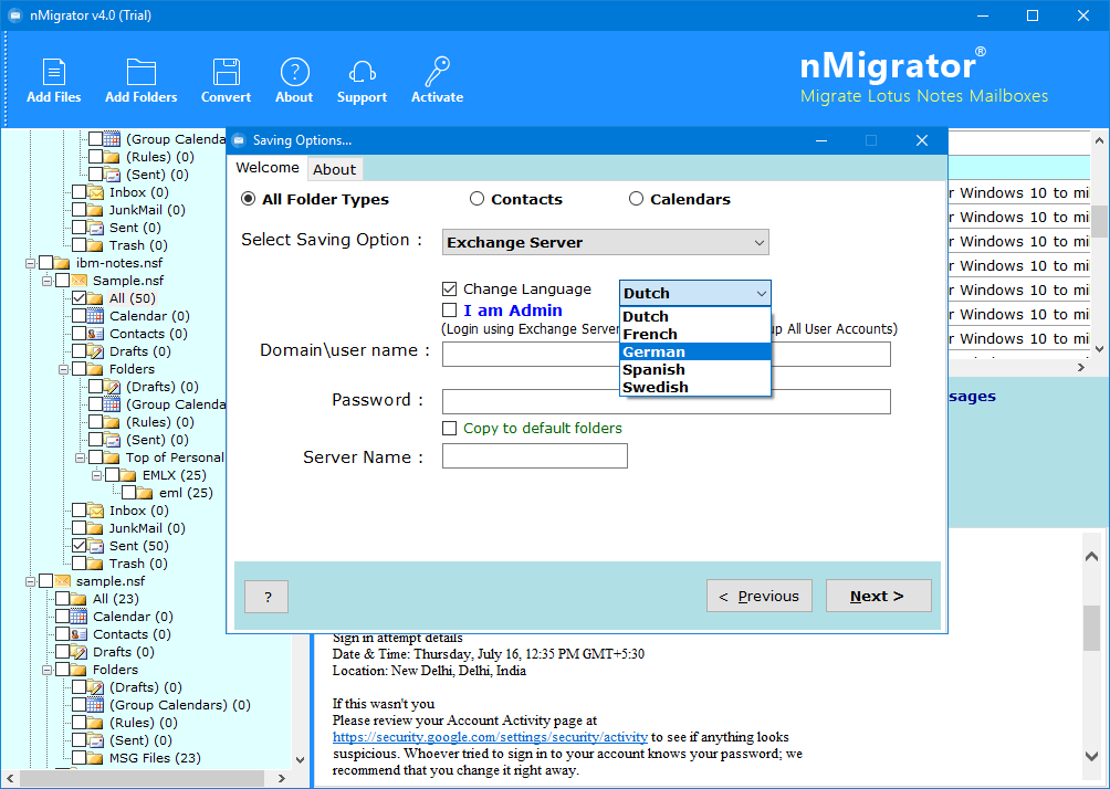 migration from hcl notes to exchange 2010