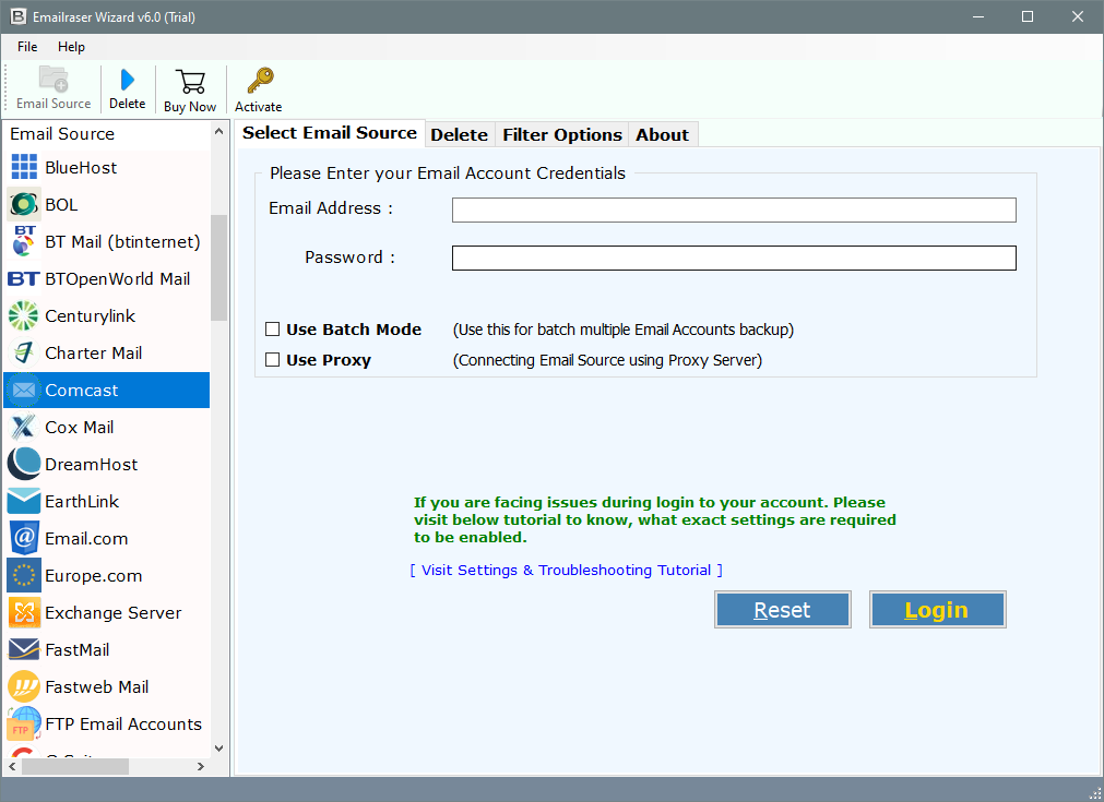 how to permanently delete comcast emails