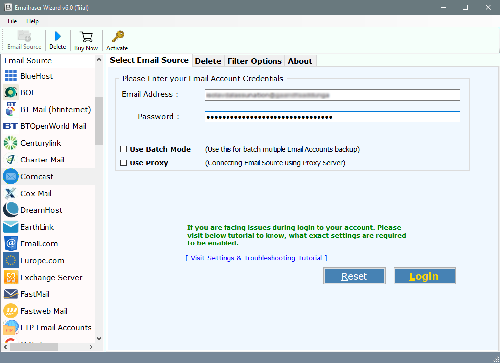 how to delete comcast emails in bulk