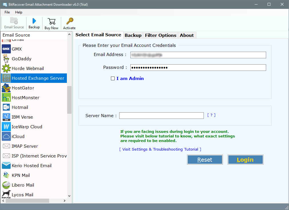 hosted exchange server email attachment downloader