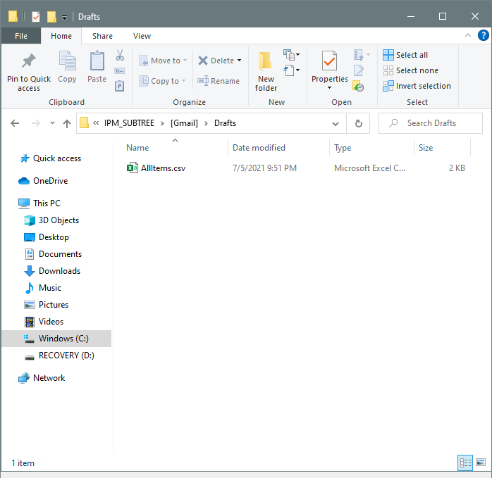 get resultant csv files