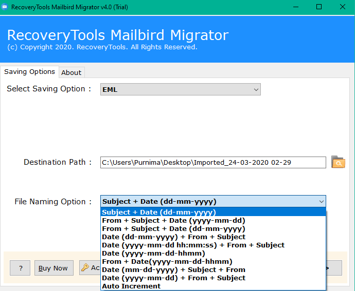 mailbird export to eml