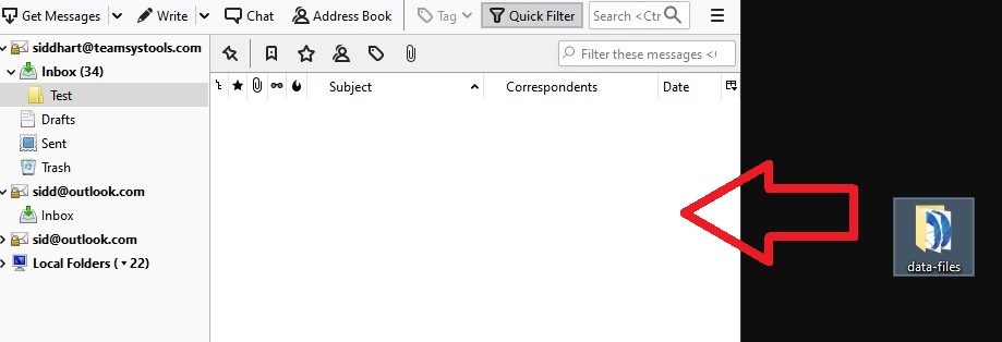 drag and drop eml to thunderbird