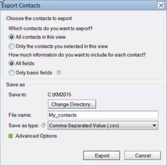 export lotus notes contacts