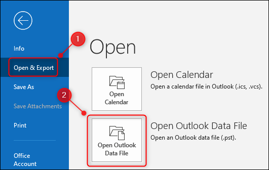 open resultant outlook data file