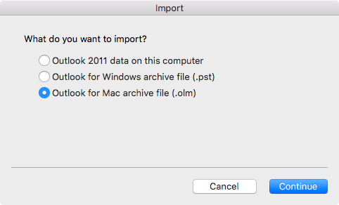 select outlook for mac archive olm file
