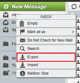 export horde emails