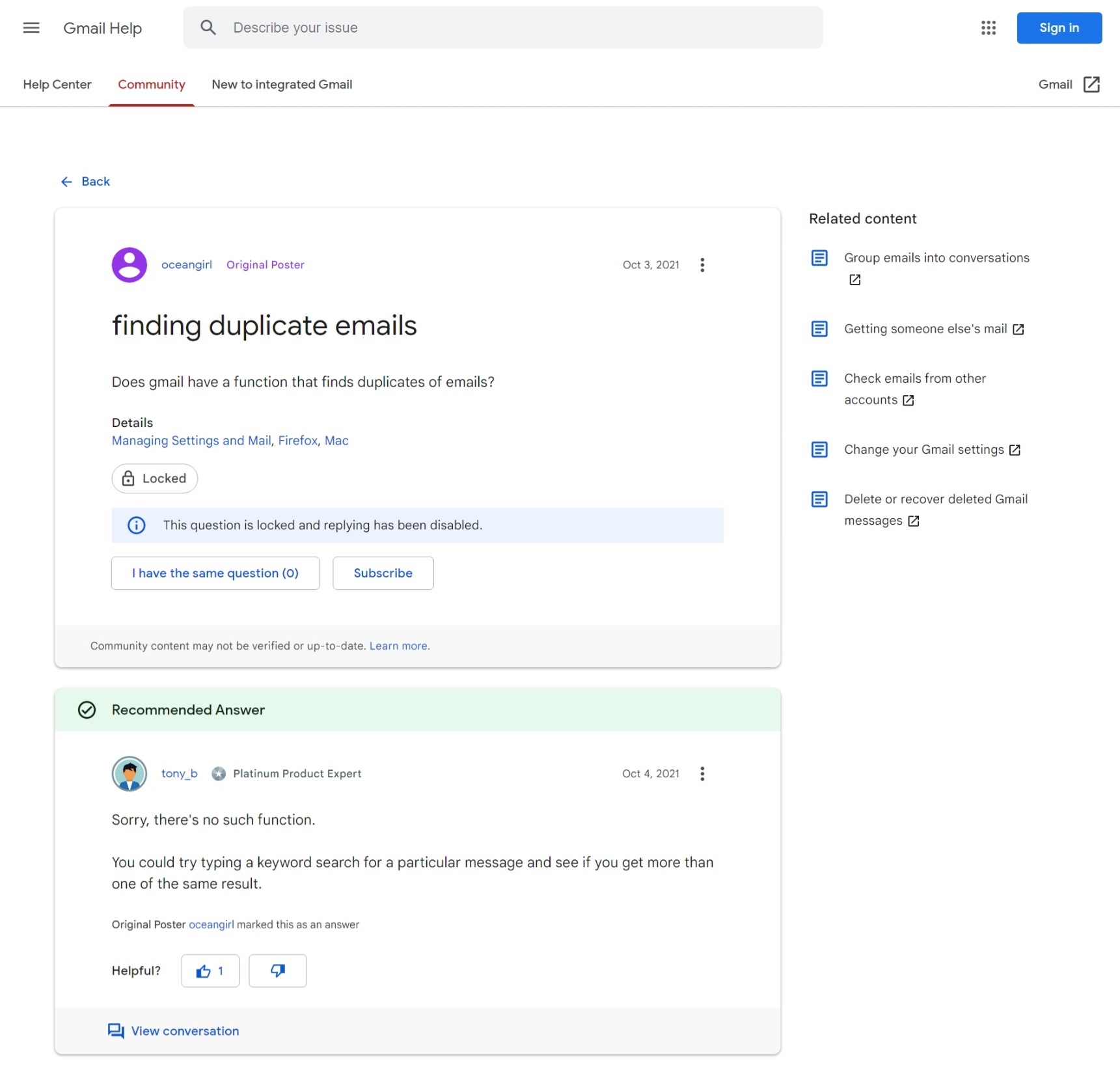 remove duplicate emails in Gmail