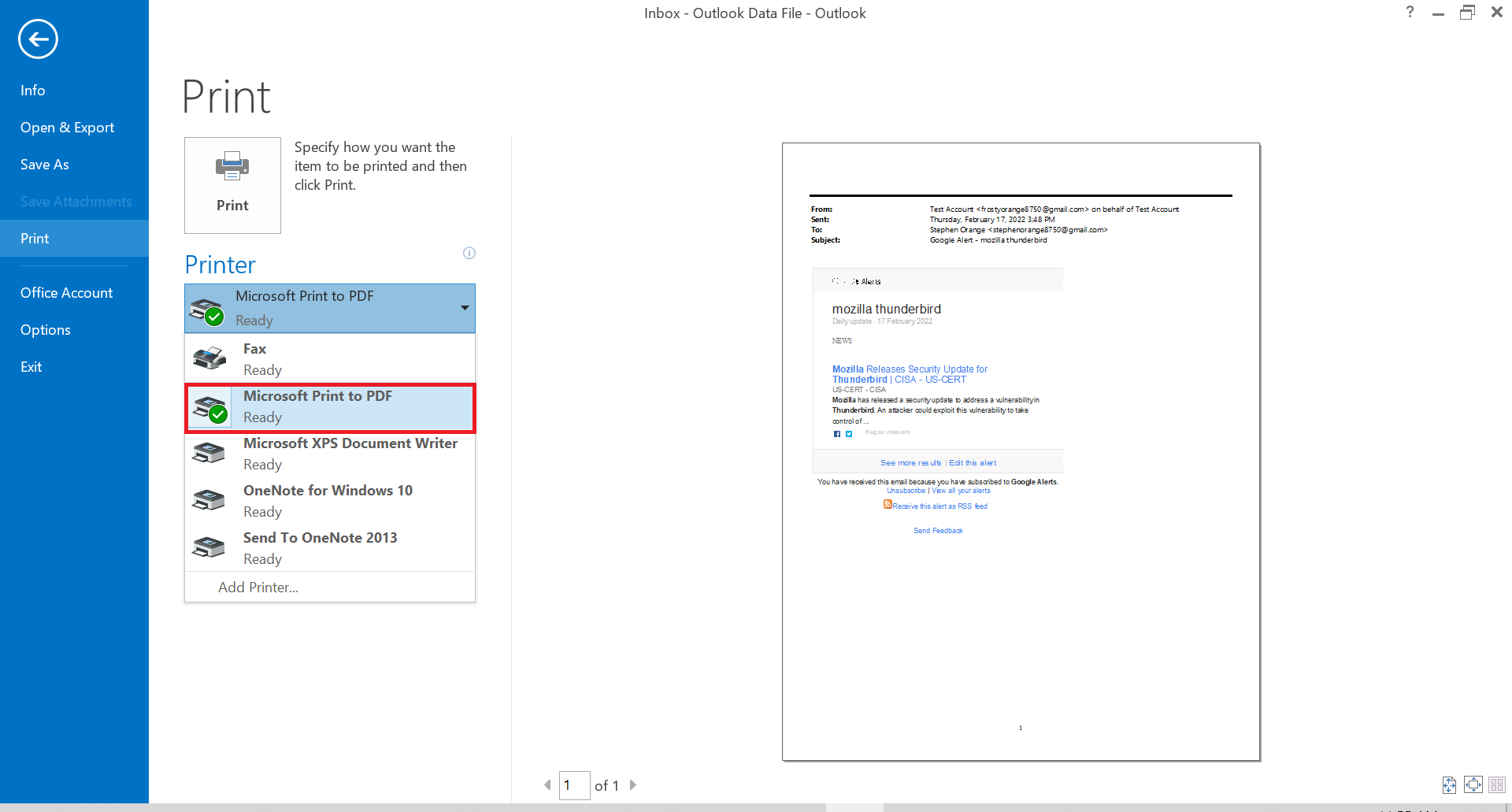 select microsoft print to pdf