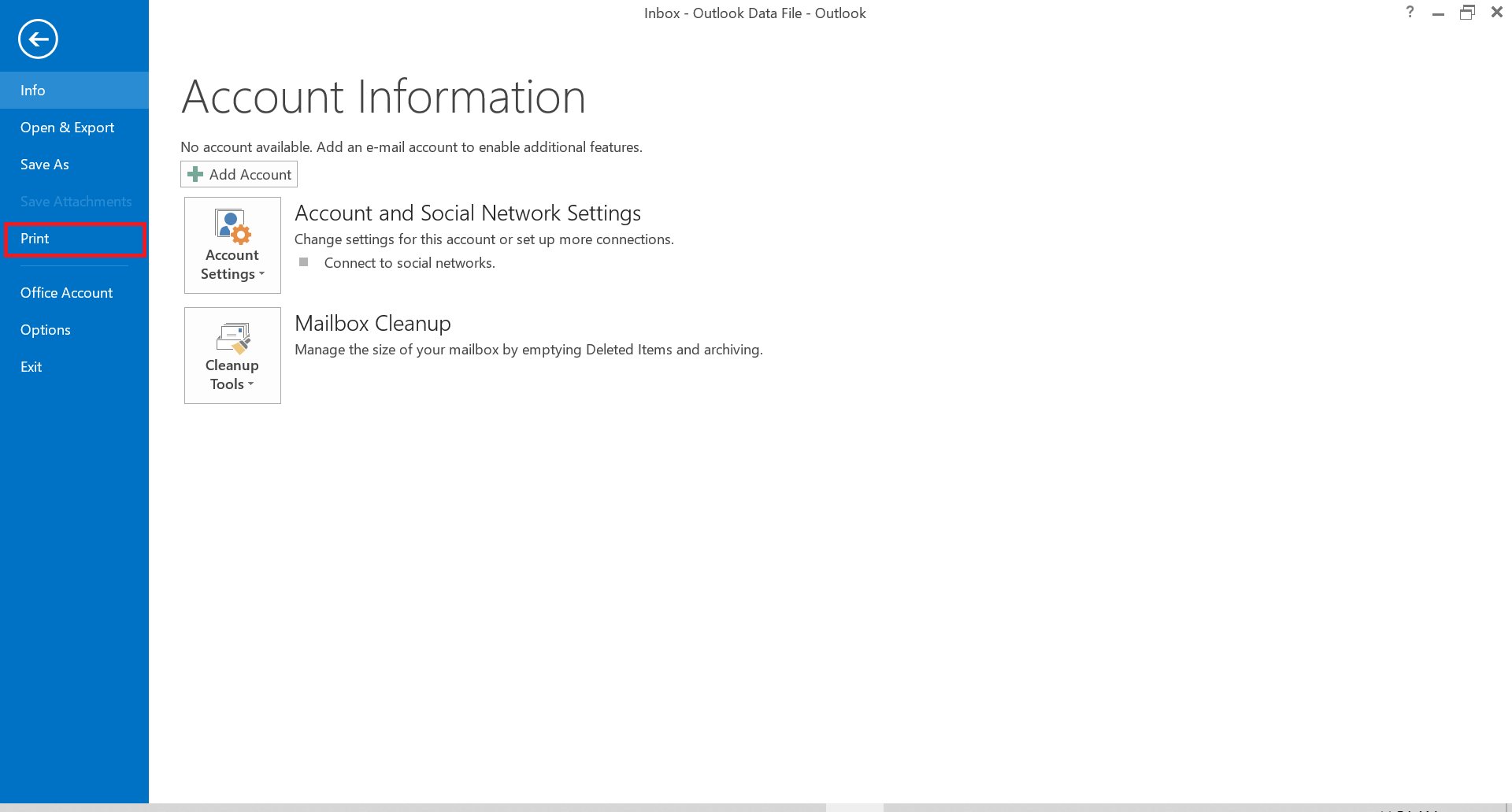 open file menu