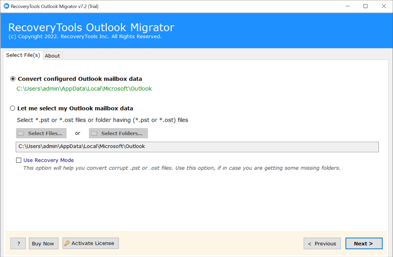choose how to add outlook data