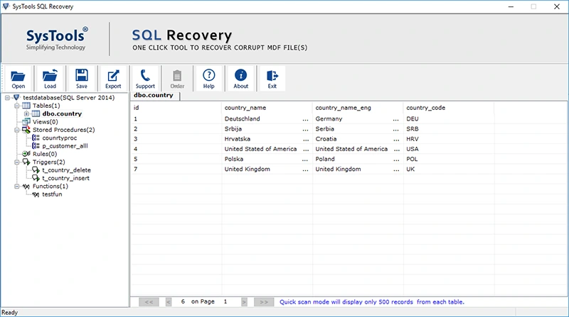 recover the database object