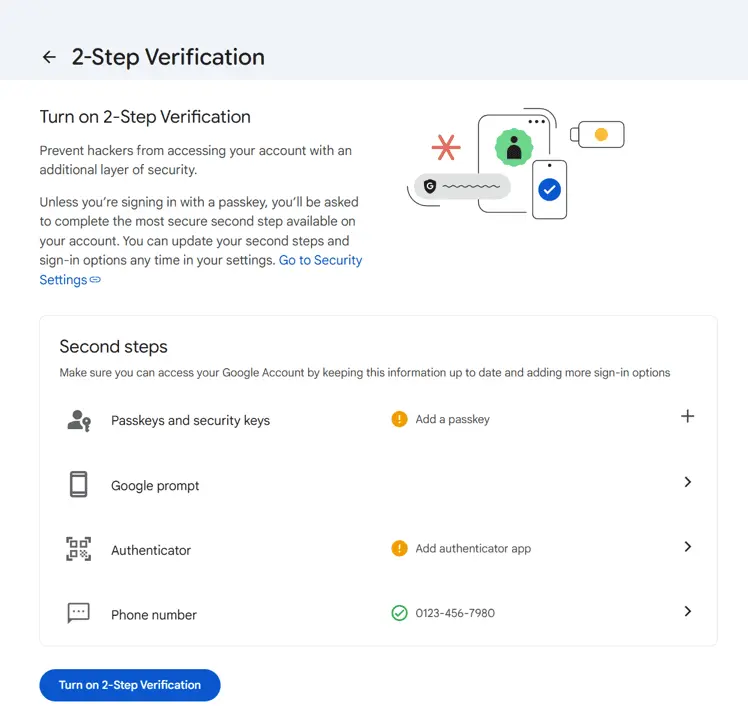 Enable 2-Step Verification